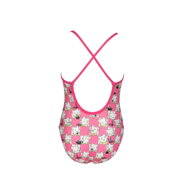 Arena Kids Girl'S Friends Swim One Piece, Freak Rose Multi -Soft Green-F