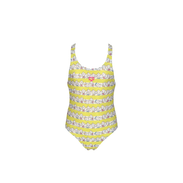 Arena Kids Girl'S Friends Swim One Piece, Soft Green Multi