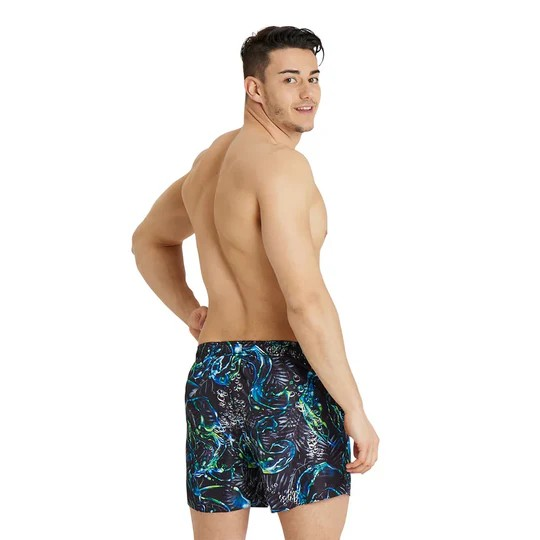 Arena Beach Swimming Short Allover For Men, Black Multi