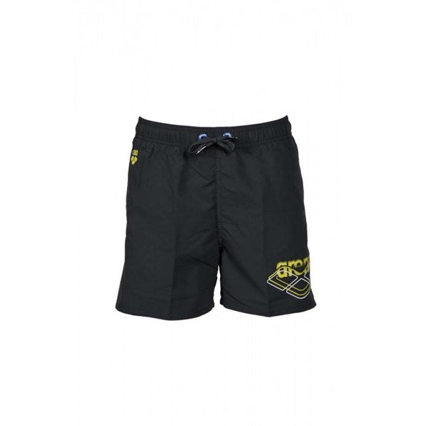 Arena Boys' Beach Boxer Logo Swimming Shorts, Asphalt-Soft Green