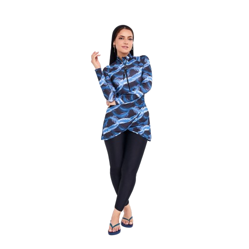 مايوه فاديلا من ايروبيرد مع بنطلون للنساء، اسود وكحلي - قطعتين