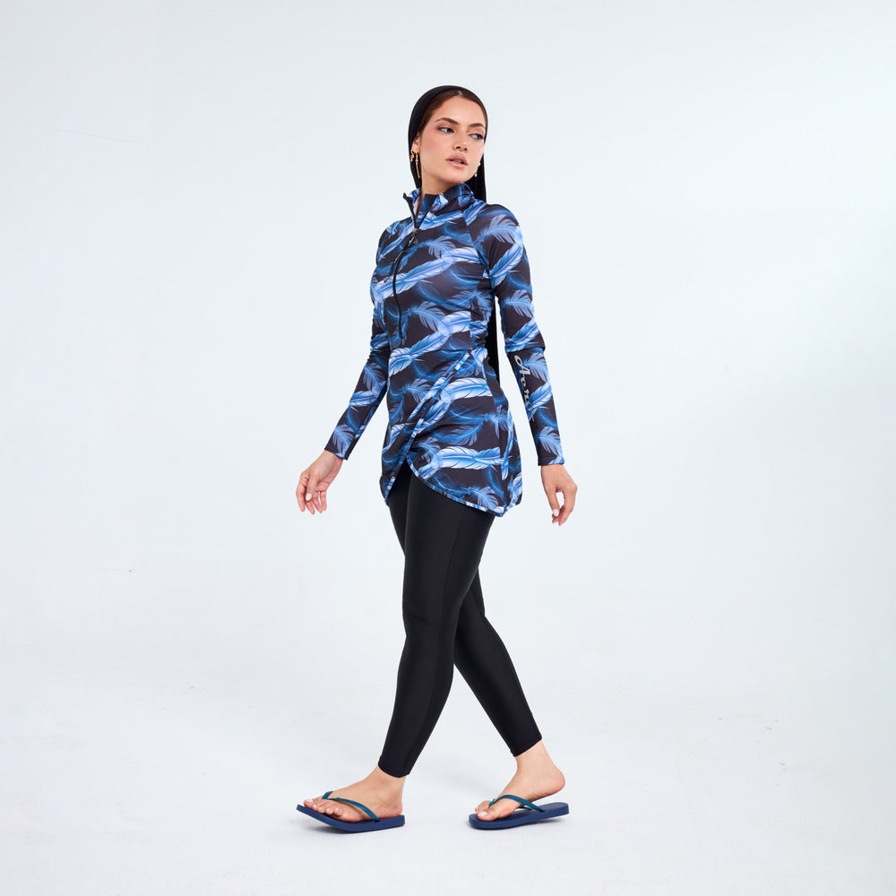 مايوه فاديلا من ايروبيرد مع بنطلون للنساء، اسود وكحلي - قطعتين