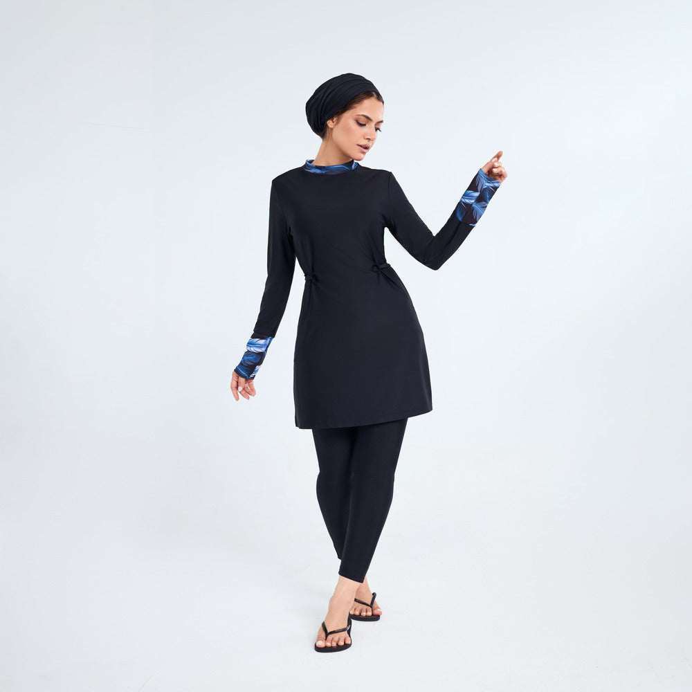 Energetics Long-Sleeves Swimming Top For Women, Black