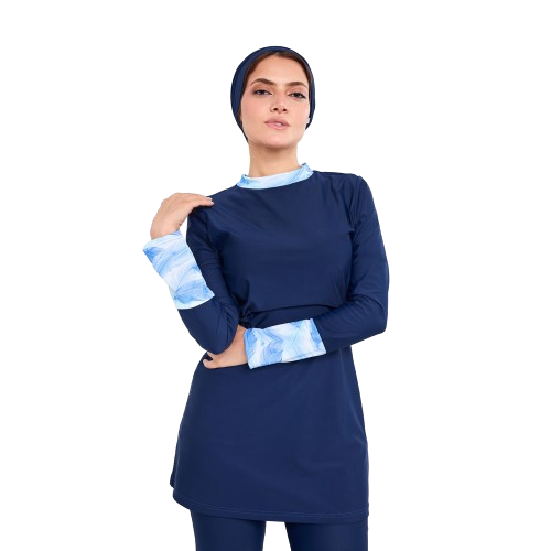 قميص سباحة Energetics بأكمام طويلة للنساء، أزرق داكن