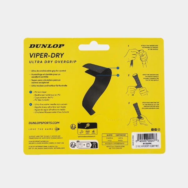 Dunlop Atp Viper-Dry Ogip Wht 3Pcs Blister For Tennis