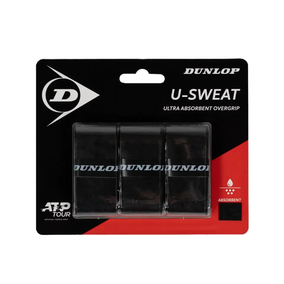 Dunlop U-Sweat Ogrip Blk 3Pcs – Tennis
