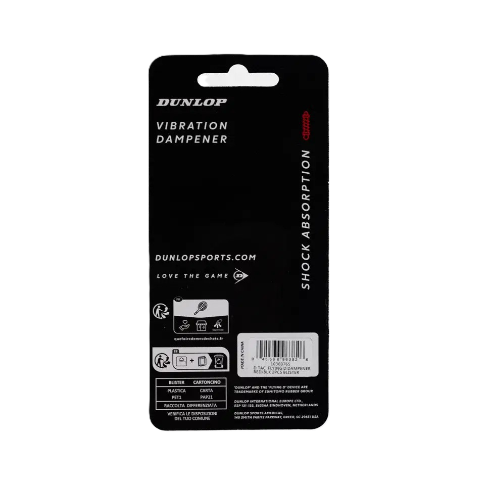 Dunlop Flying D Dampener Red/Blk 2Pcs – Tennis