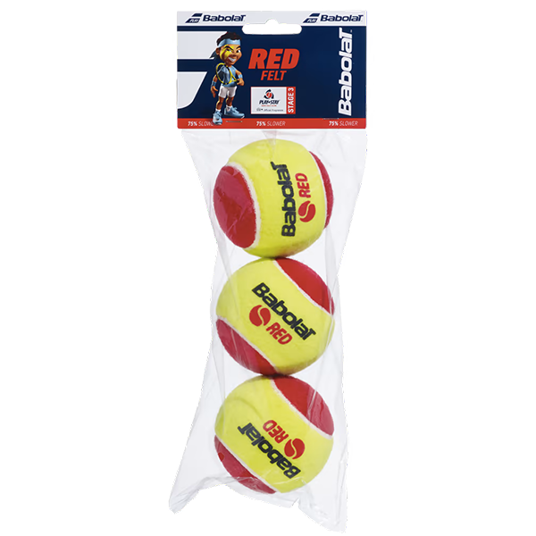 BABOLAT RED FELT X3 TENNIS BALL FOR UNISEX, YELLOW&RED