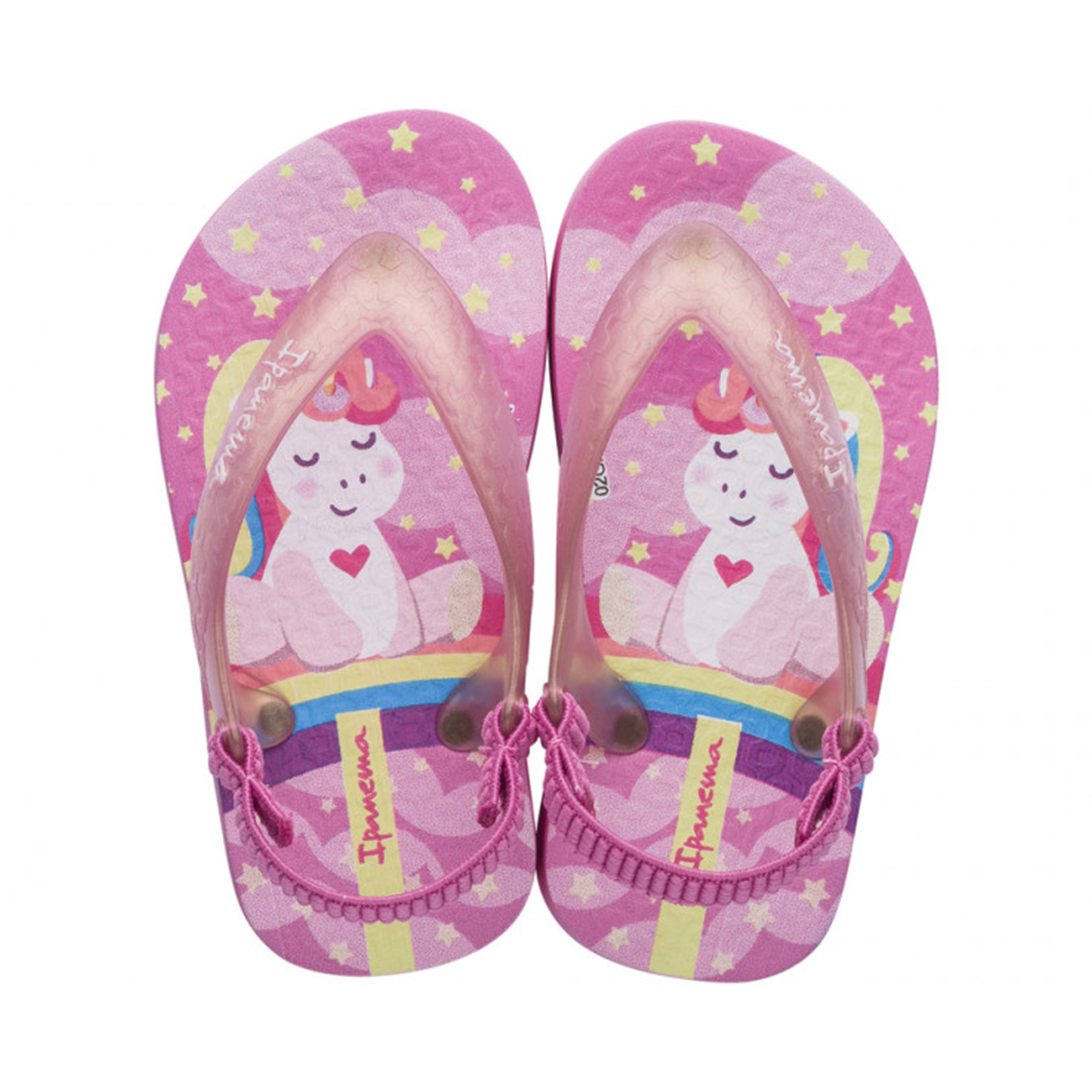 صندل سباحة ايبانيما للأطفال، وردي وأصفر