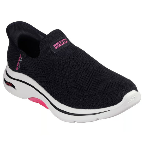 Skechers Go Walk Arch Fit 2.0 Walking Shoes For Women, Black Hotpink