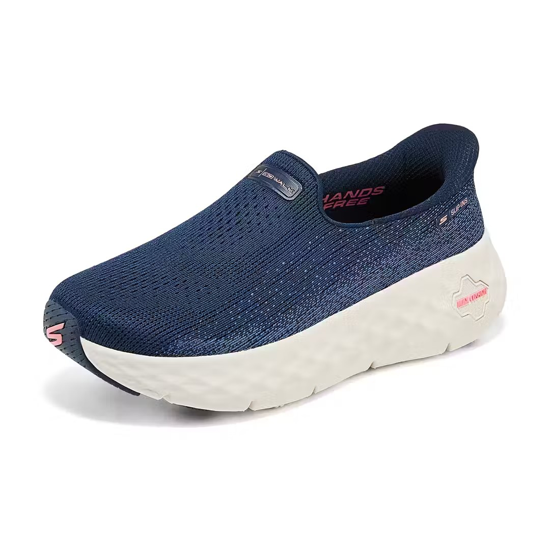 Skechers Go Walk Max Cushioning Flex Walking Shoes For Women, Navy Pink