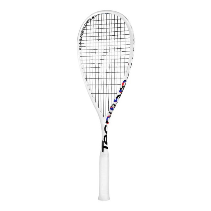 Tecnifibre Carboflex Jr V2 2024 Junior Squash Racket Strung, White&Black&Blue&Red