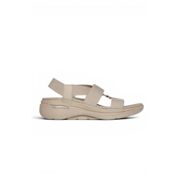 Skechers Go Walk Arch Fit Sandal Walking Shoes For Women, Natural Gold