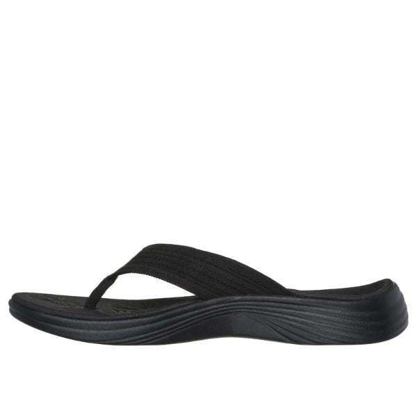 Skechers Arch Fit Radiance Flip Flops For Women, Black Black