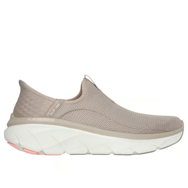 Skechers D'Lux Walker 2.0 Walking Shoes For Women, Taupe Coral