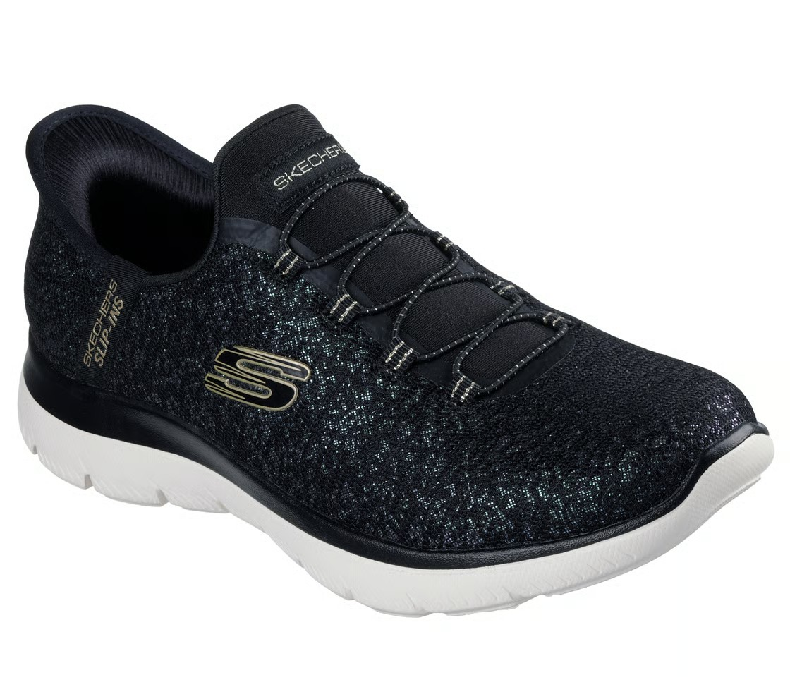 Skechers Summits Lifestyle Shoes For Women, Black Gold