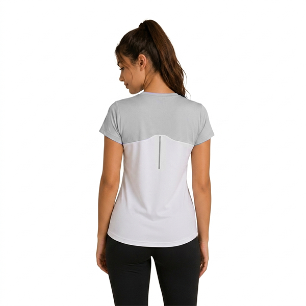 Trainetic Fitness T-Shirt For Women, Light Grey&White