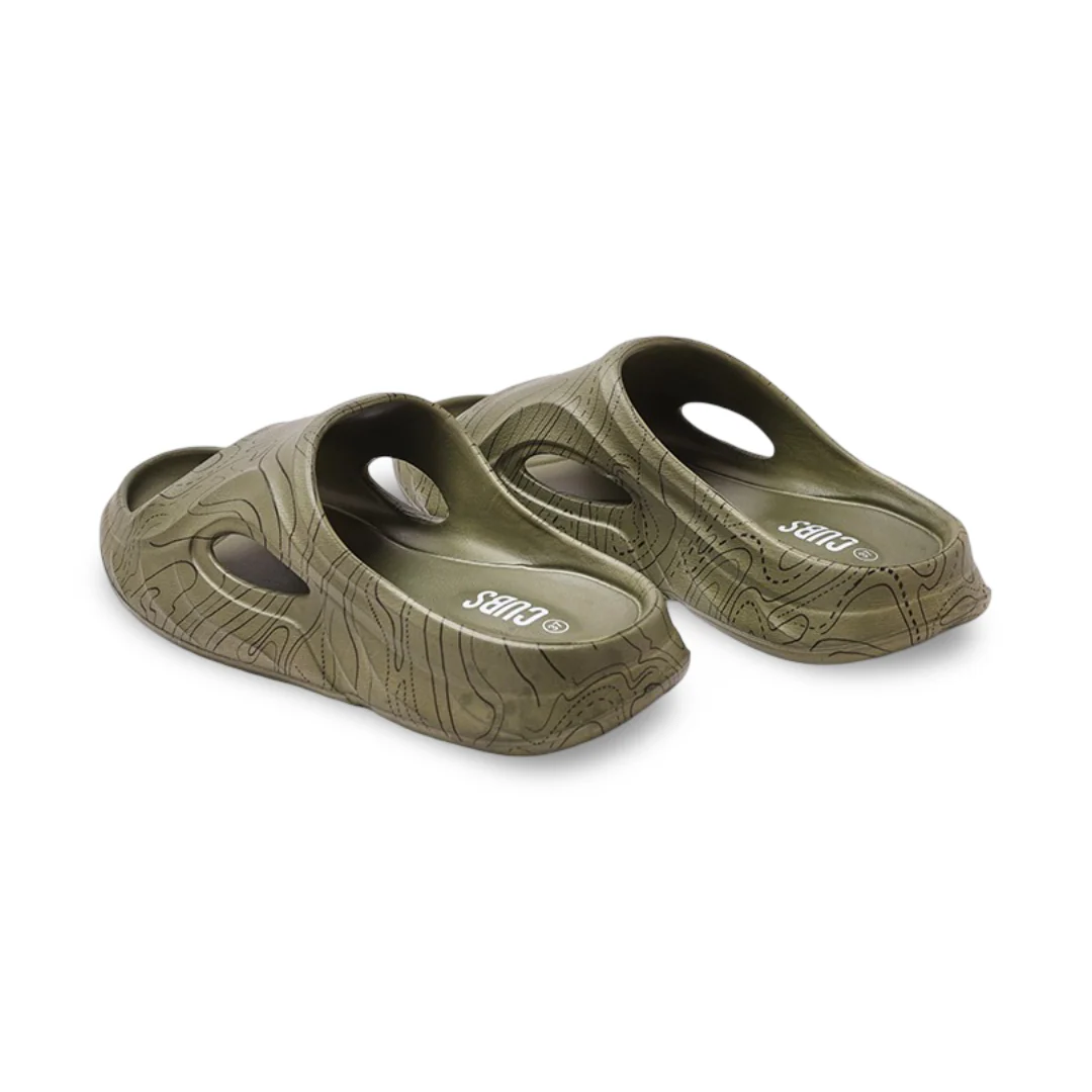 Cubs Army Green Bubble Walk Flip Flops For Men