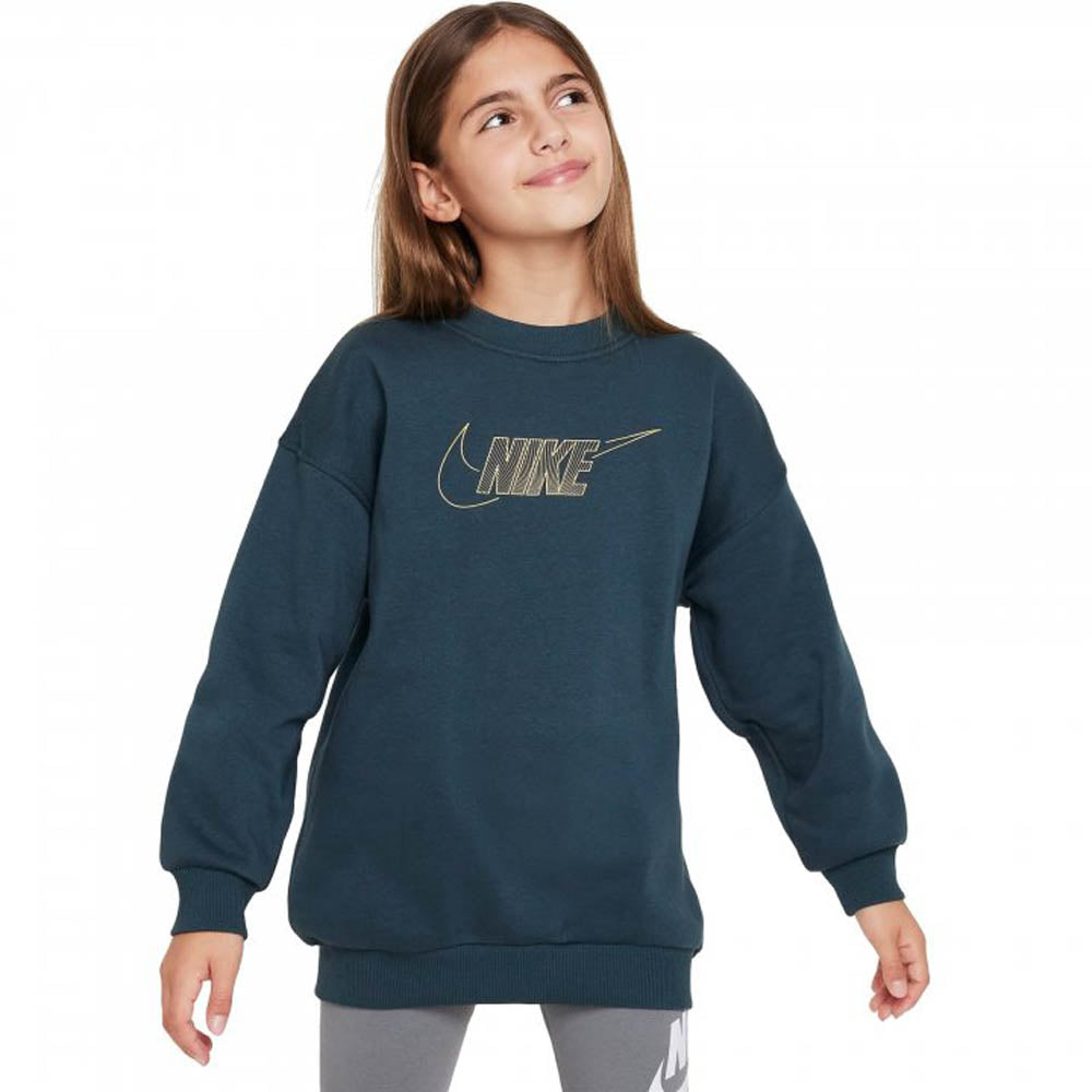 Nike G Nsw Club Flc Bf Crew Ls Shne