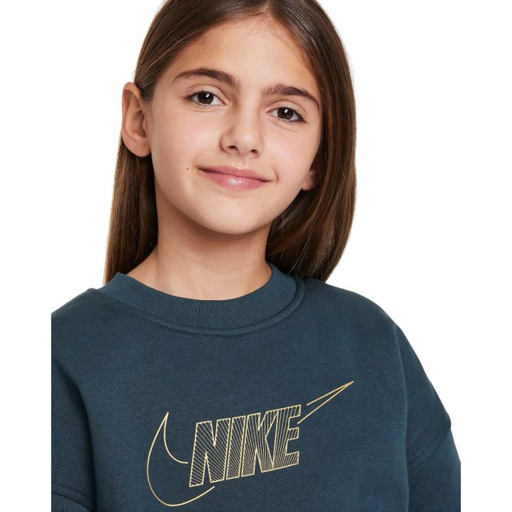 Nike G Nsw Club Flc Bf Crew Ls Shne