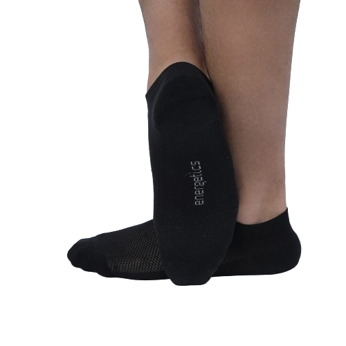 Energetics Socket Socks For Men, Black & White