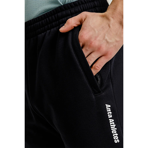 Anta Knit Track Fitness Pants For Men, Basic Black