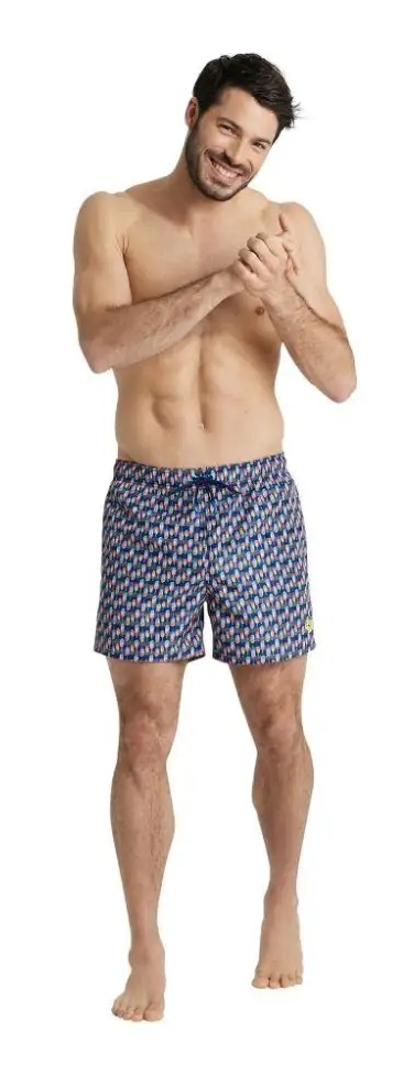 Arena Beach Swimming Short Allover For Men, Asphalt Multi