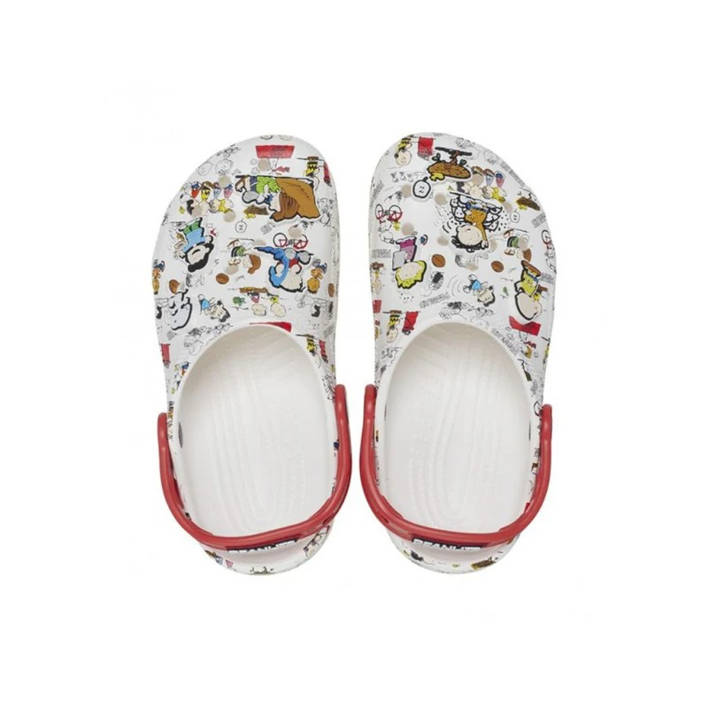 Crocs Peanuts Classic Clog For Kids, White&Multi