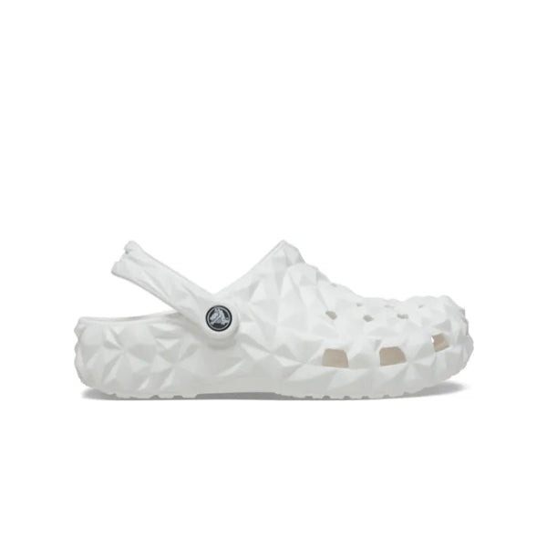 CROCS CLASSIC GEOMETRIC CLOG FOR UNISEX, WHITE