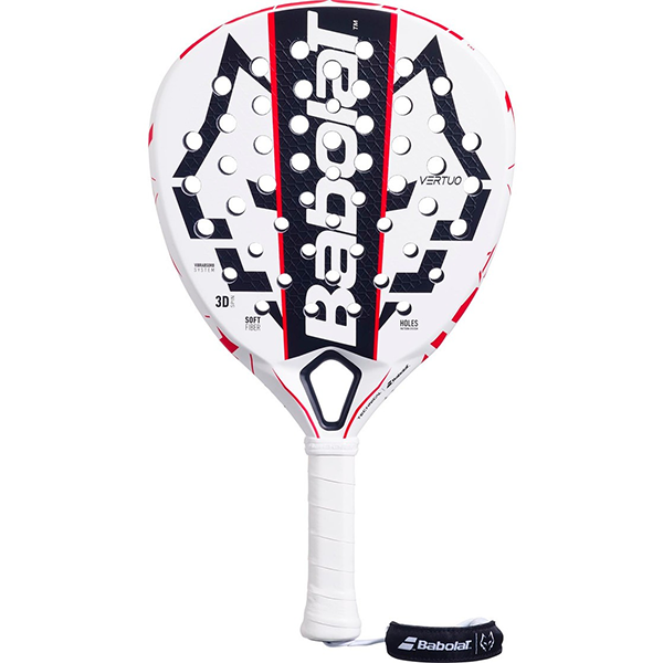 BABOLAT TEC VERTUO JUAN LEBRON 25 PADEL RACKET FOR UNISEX, WHITE&BLACK&RED