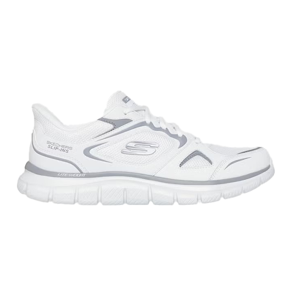 Skechers Track Sports Lifestyle Shoes For Men, White&Gray