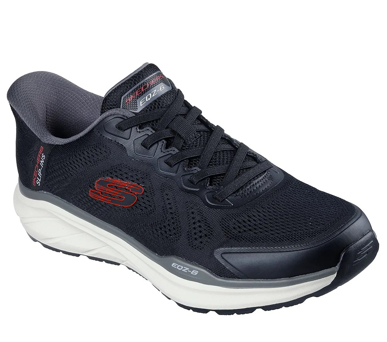 حذاء رياضي رجالي من سكيتشرز إيكولايزر 6.0، أسود وأحمر