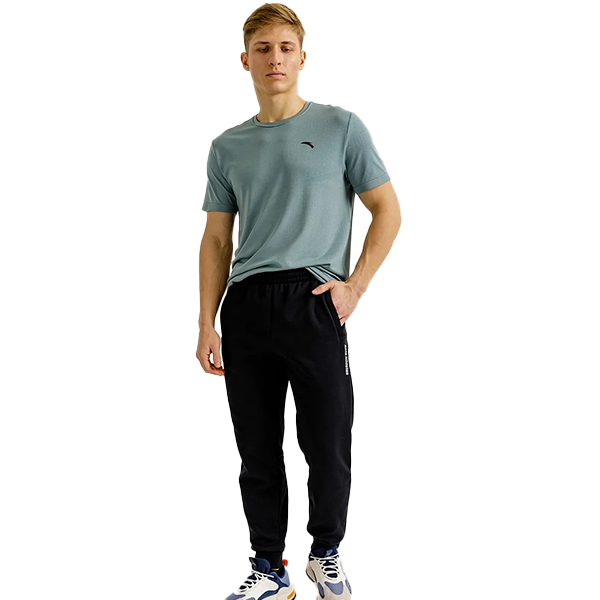 Anta Knit Track Fitness Pants For Men, Basic Black