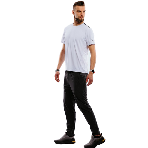 Anta Knit Ankle Running Pants For Men, Basic Black