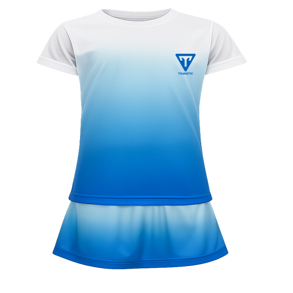 طقم تنس تراينتيك للبنات، أزرق وأبيض