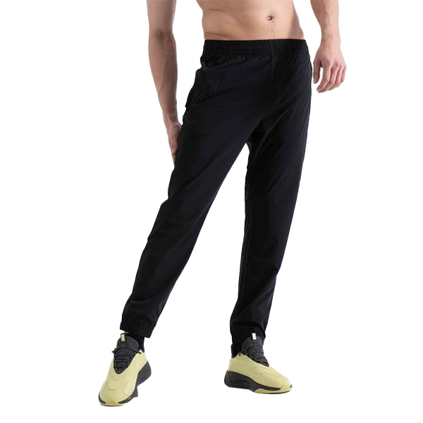 Anta Woven Track Fitness Pants For Men, Basic Black