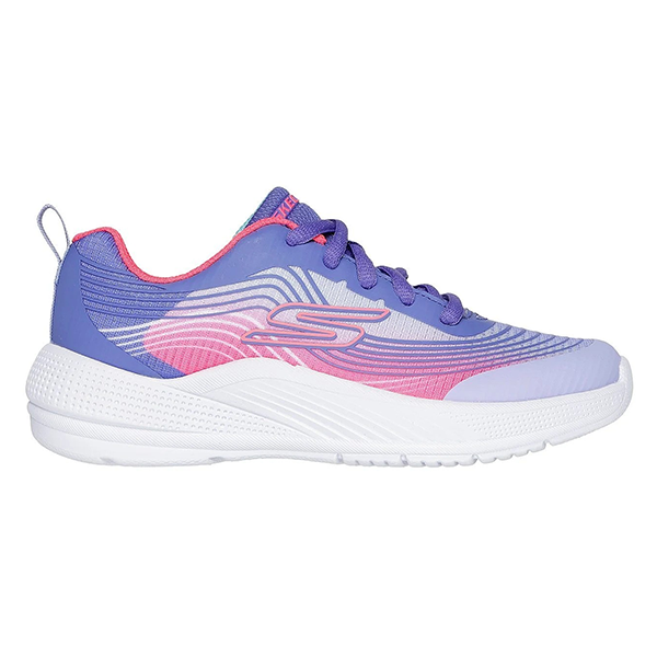 Skechers Microspec Advance Running Shoes For Girls, Lavender & Neon Pink