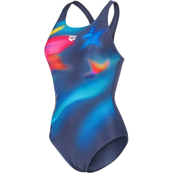 Arena Print Swimsuit Control One Piece For Women, Multi Navy