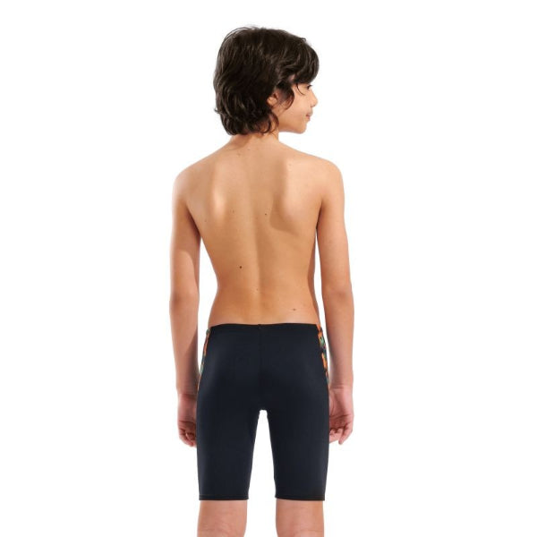 Arena Print Swim Jammer Jammer For Boys, Black Orange