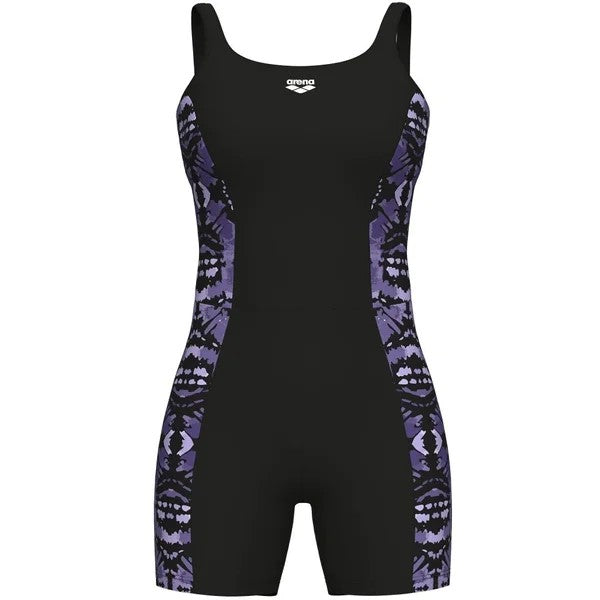 Arena Sleveless Slimkini Swimsuit With Short (Straps) For Women, Black Batik