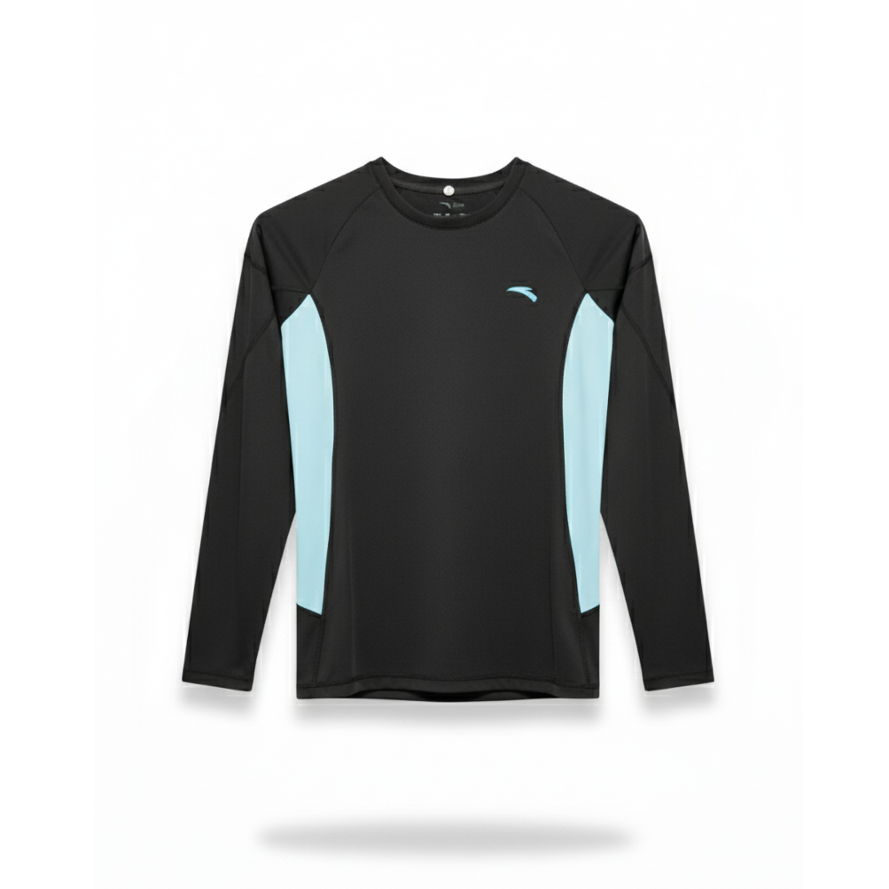 Anta Running Ls T-Shirt For Boys, Black