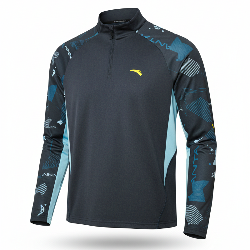 Anta Running Ls T-Shirt For Boys, Blue