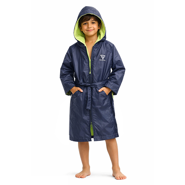 روب ترينتيك المقاوم للماء للأولاد، كحلي وأخضر فسفوري