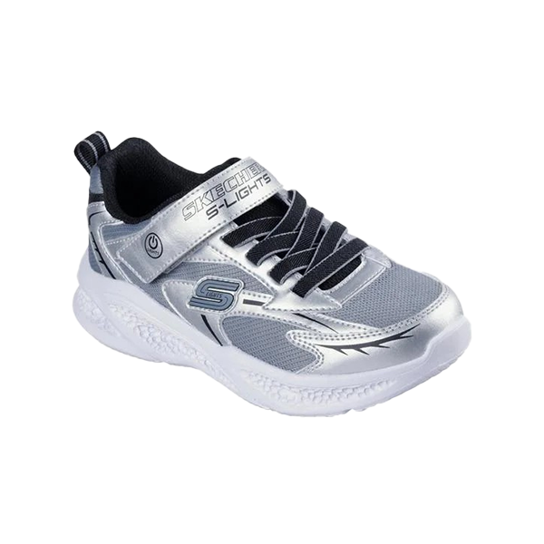 Skechers Skechers Meteor-Lights Lifestyle Shoes For Boys, Silver Black