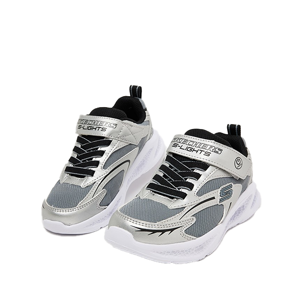 Skechers Skechers Meteor-Lights Lifestyle Shoes For Boys, Silver Black
