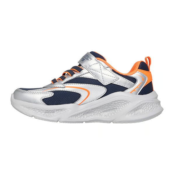 Skechers Skechers Meteor-Lights Lifestyle Shoes For Boys, Silver Orange