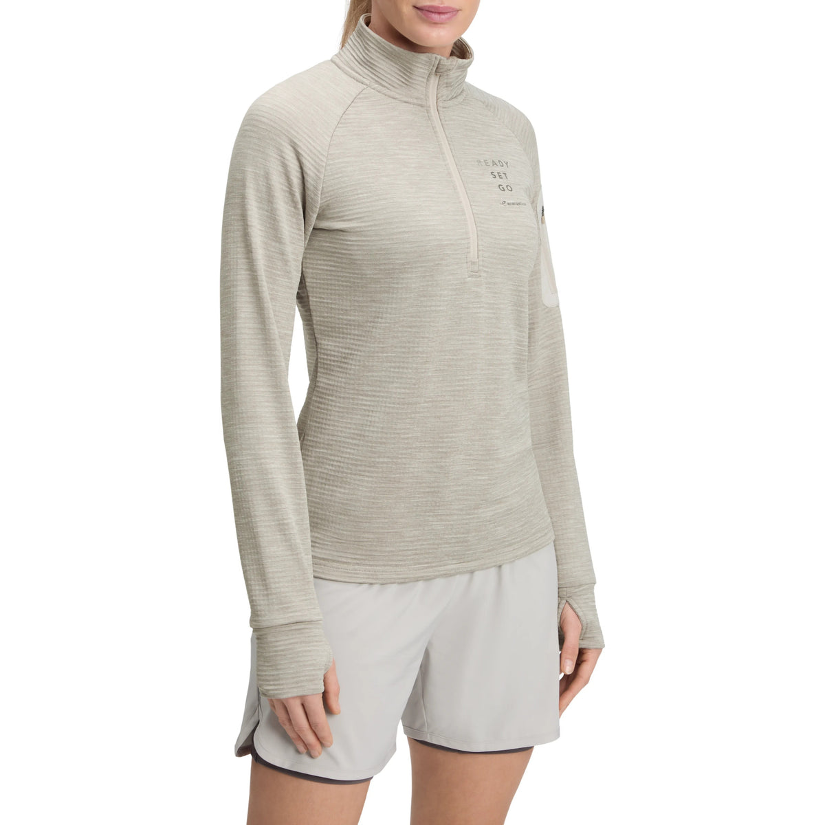 Energetics Wilona W women's half-zip running top, Grey - 1
