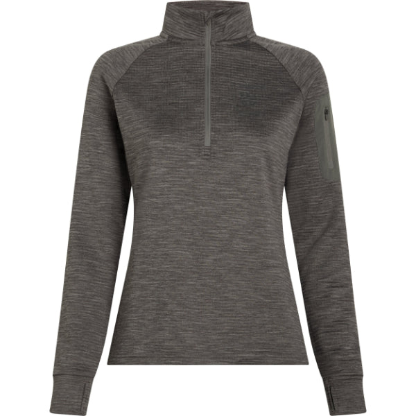 Energetics Wilona W L/S Running T-Shirt For Women, Melange/Anthracite/Anthracite/Black