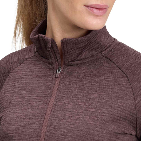 Energetics Wilona W L/S Running T-Shirt For Women, Melange/Red Wine/Red Wine