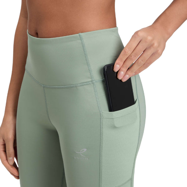 Energetics Kayla 1/1 Iii W Fitness Tight Pants For Women, Green Smoke